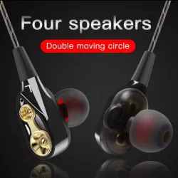 Wired in-ear headphones with microphone - dual drive bass - headsetEar- & Headphones