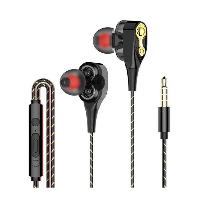 Wired in-ear headphones with microphone - dual drive bass - headsetEar- & Headphones