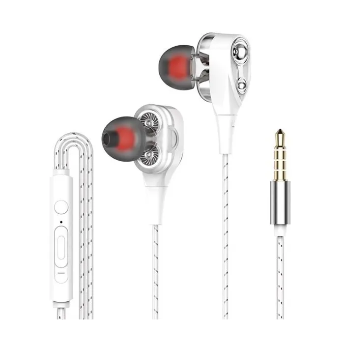 Wired in-ear headphones with microphone - dual drive bass - headsetEar- & Headphones