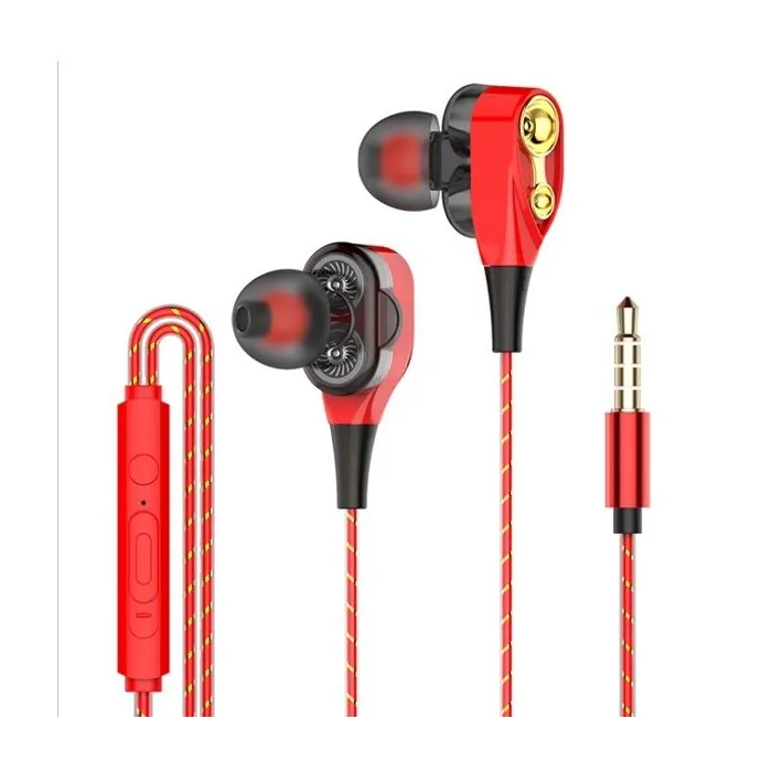 Wired in-ear headphones with microphone - dual drive bass - headsetEar- & Headphones