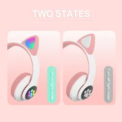 Wireless headphones - LED - Bluetooth - noise cancelling - support TF card - 3.5mm jack - cat earsEar- & Headphones