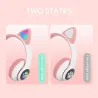 Wireless headphones - LED - Bluetooth - noise cancelling - support TF card - 3.5mm jack - cat earsEar- & Headphones