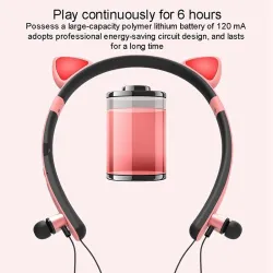 Bluetooth - wireless headset - microphone - in-ear headphones - Led luminous cat earsEar- & Headphones