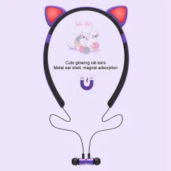 Bluetooth - wireless headset - microphone - in-ear headphones - Led luminous cat earsEar- & Headphones