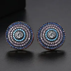 Elegant round earrings with crystalsEarrings