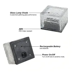 Glass stone - ice cube - crystal garden light - night lamp - solar - 4 piecesSolar lighting