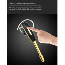 Mini - Bluetooth ear-hook - handsfree - leather earphone with microphone - noise cancellingEar- & Headphones