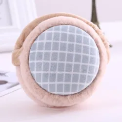 Warm plush / cotton plaid earmuffs - adjustableHats & Caps