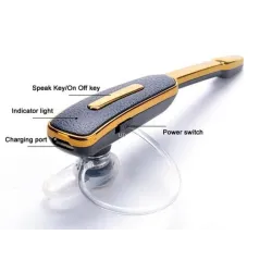 Mini - Bluetooth ear-hook - handsfree - leather earphone with microphone - noise cancellingEar- & Headphones