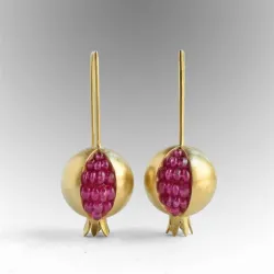 Gold / silver pomegranate - elegant earringsEarrings