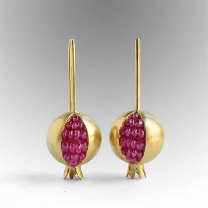 Gold / silver pomegranate - elegant earringsEarrings