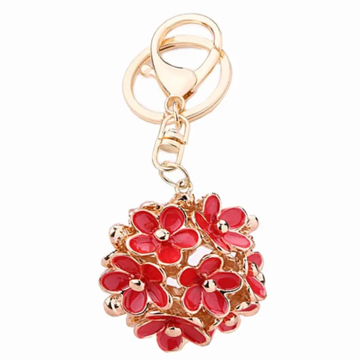 Hollow-out crystal flower - keychainKeyrings
