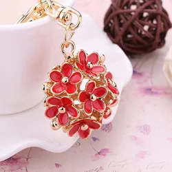 Hollow-out crystal flower - keychainKeyrings