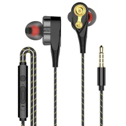 Wired earphones - earpods - high bass - dual drive - with microphone - 3.5mmEar- & Headphones