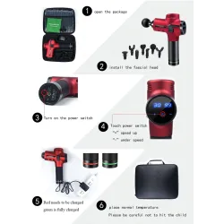 Massage gun - muscle pain relief / relaxation - electric body massager - 30 speeds - 2500mAHMassage
