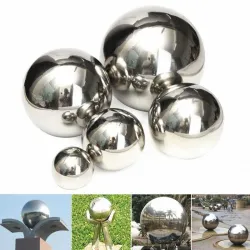 Silver decorative ball - mirror effect - stainless steelOffice
