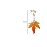Earrings with maple leaf & pearlEarrings