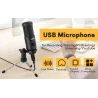 AU-PM461TR - USB microphone condenser - recording - online teaching - meetings - live streaming - gaming - with tripod standM...