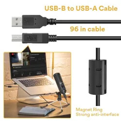 AU-PM461TR - USB microphone condenser - recording - online teaching - meetings - live streaming - gaming - with tripod standM...