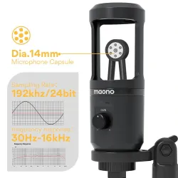 AU-PM461TR - USB microphone condenser - recording - online teaching - meetings - live streaming - gaming - with tripod standM...