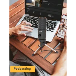 AU-PM461TR - USB microphone condenser - recording - online teaching - meetings - live streaming - gaming - with tripod standM...