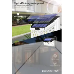 LED solar light - outdoor - motion sensor - wall - waterproof - 34 LEDSSolar lighting