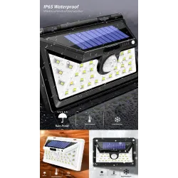 LED solar light - outdoor - motion sensor - wall - waterproof - 34 LEDSSolar lighting