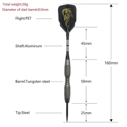 Dragon emblem - professional hard darts - steel tip - 16cm - 3 piecesPuzzles & Games
