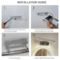 3W - 5W - 7W - LED wall light - stainless steel lamp with with switch - 25 cm - 40 cm - 55 cmWall lights