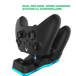 Dual slot charging station for XBOX Serie X wireless controller - 2 * 600mAh rechargeable batteries - cableControllers
