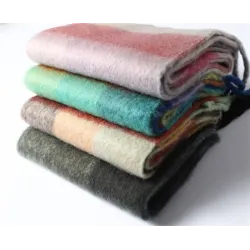 Colorful cashmere shawl with tassels - large - plaid / stripesScarves