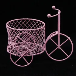 Vintage tricycle - iron bicycle with basket - storage container - home decorationDecoration