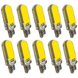 T10 - W5W - silicone case - COB LED bulbs - 10 piecesT10