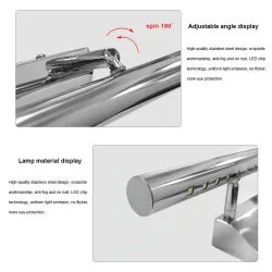 3W - 5W - 7W - LED wall light - stainless steel lamp with with switch - 25 cm - 40 cm - 55 cmWall lights