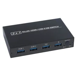 KVM 4K switch splitter - HDMI - USB - shared monitor - with 2 portsSplitters