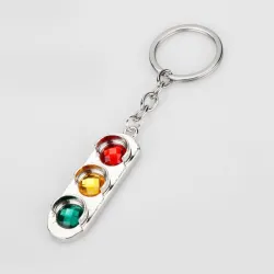 Crystal traffic lights - metal keychainKeyrings