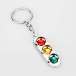Crystal traffic lights - metal keychainKeyrings
