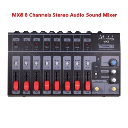 MX8 - portable - stereo audio sound mixer - 8 channels - low noise - with echo effect