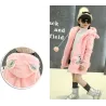 Warm fur coat - polar jacket - with hoodKids