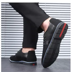 Casual leather shoes - breathable - with lacesShoes