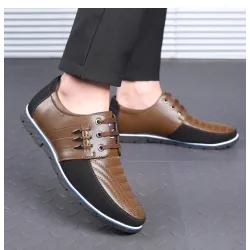 Casual leather shoes - breathable - with lacesShoes