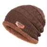 Knitted warm hat - with thick plush inside - unisexHats & Caps