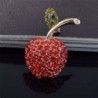 Red cherry with crystals - broochBrooches