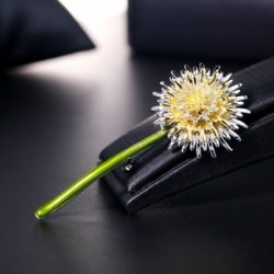 Green dandelion flower - broochBrooches