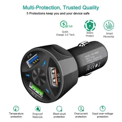 3 / 4 / 5 ports USB car phone charger - quick charge QC3.0Interior accessories