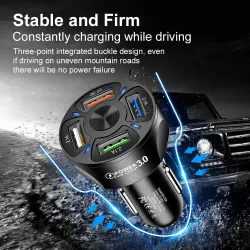3 / 4 / 5 ports USB car phone charger - quick charge QC3.0Interior accessories