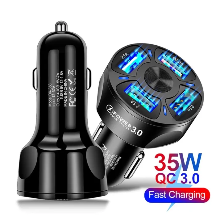 3 / 4 / 5 ports USB car phone charger - quick charge QC3.0Interior accessories