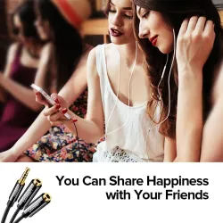Headphone splitter - AUX cable - 3.5mm jack - 1 male to 2 female - ABS / aluminumSplitters