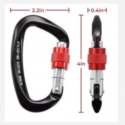 25KN carabiner - with screw lock buckle - for hiking / rock climbing / campingSurvival tools