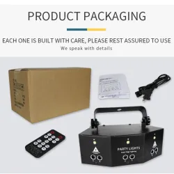 9-beams disco lamp - RGB - DMX - LED - light projector - laser - remote control - for disco / barsStage & events lighting